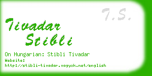 tivadar stibli business card